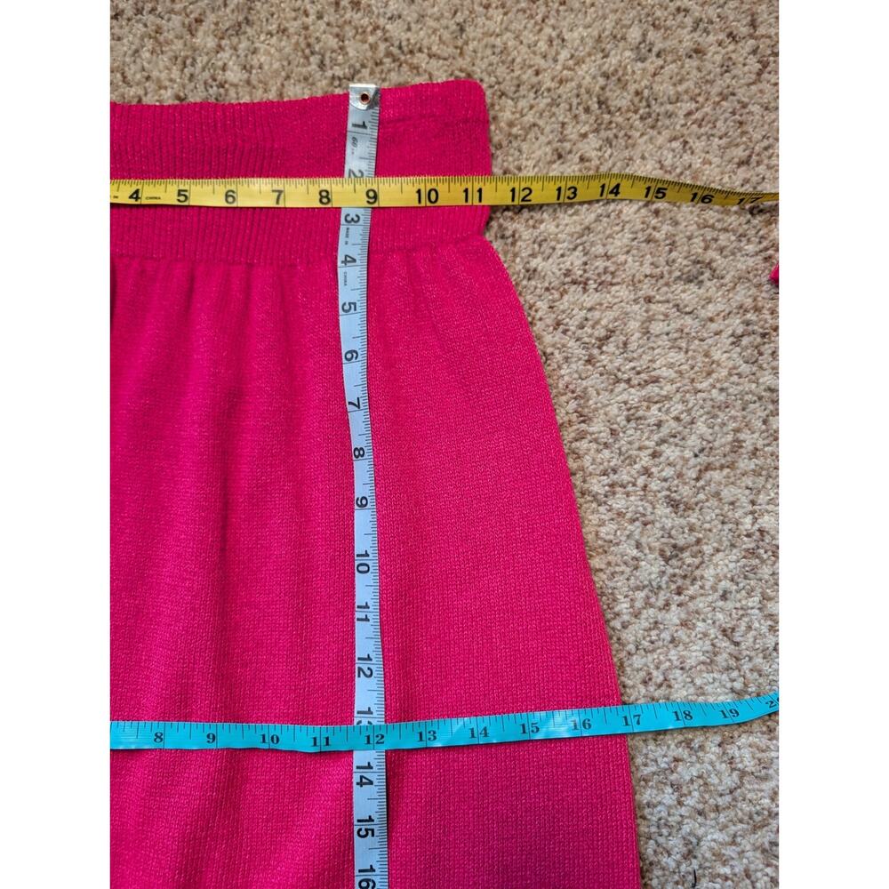 Laura by Alyzia Vintage 2Pc Knit Skirt Suit Womens 4 Pink Gold Button; Vintage - Picture 8 of 12